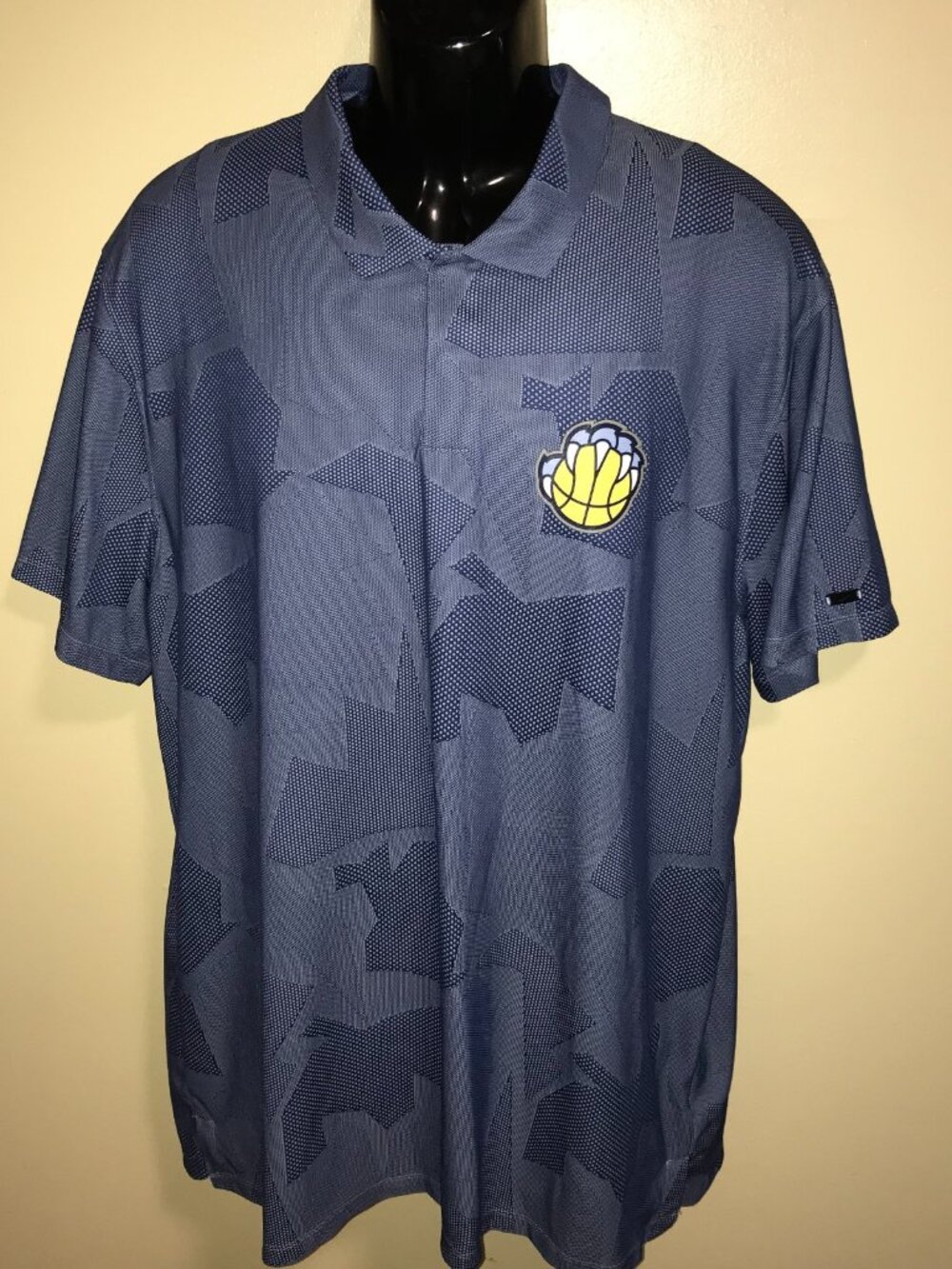 Nike Golf Tiger Woods Geo Textured Jacquard Polo-Memphis Grizzlies- 2XL (CT3801